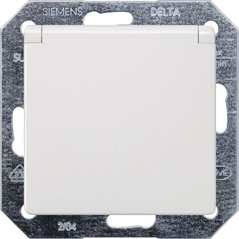 Siemens DELTA i-system Enchufe con tapa abatible, blanco titanio, 5UB1917