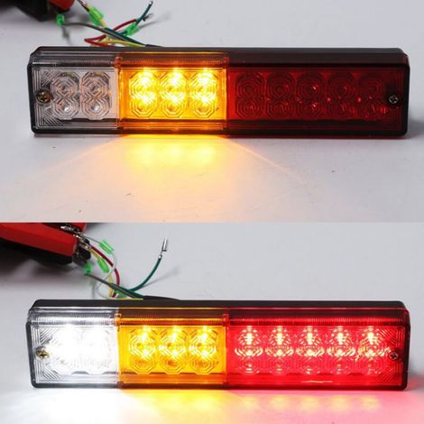 Feu Arrière - Feu De Position Latéral - Pour Remorque Camion Et RV - 12 V - 20 LED - Rectangulaire - Lot De 2 (1/4)