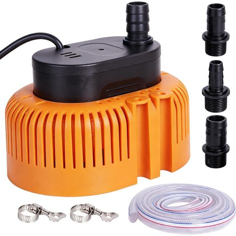 Pompe Immergée pour Eaux Claires et Légèrement Chargées 75 W Pompe de Jardin 3200 L/H avec Tuyau de 4,8 m, Câble de 7,5 m, 3 Adaptateurs de Tuyau (13/16/19 mm) et 2 Colliers de Serrage (1/5)