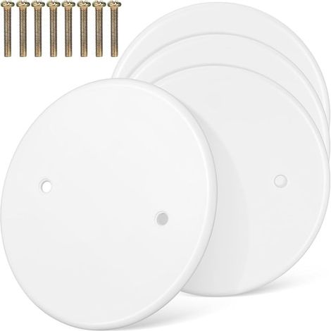 Set of 4 Round Ceiling Cover Plates for Ceiling Cover Flat Electric Box Covers 4.33 x 4.33 x 2 mm with 8 Screws for Home and Office (1/5)