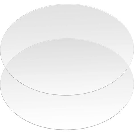 2 plaques en acrylique transparent rondes, disques en plexiglas clair, panneaux ronds vierges pour bricolage et enseigne, lot de 2 (1/4)
