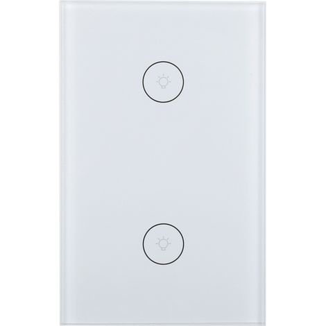 TUYA 10A 110-240V Weißer Smart-Touch-Schalter, Sprachsteuerung und drahtlose Fernbedienung über WLAN-App (1/5)