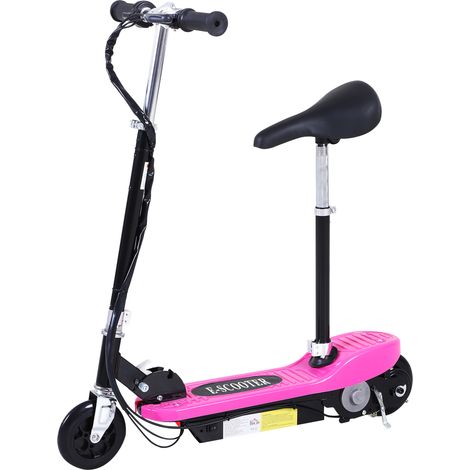Powered Electric Scooter Ride-On-with Brakes-Adjustable Seat-Adjustable Handlebars-Pink (1/5)