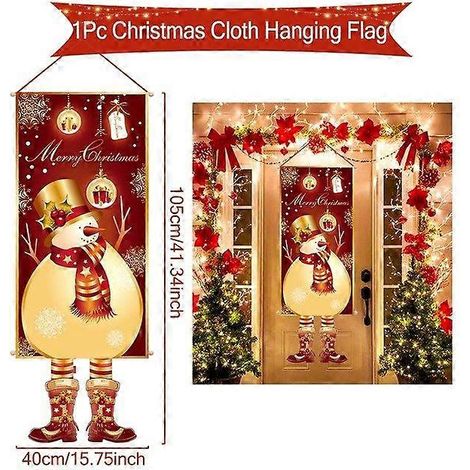 Décoration de Noël suspendue : guirlande, bannière, décoration de porte, ornements de Noël, cadeaux de Noël, style Nouvel An 12 (1/5)