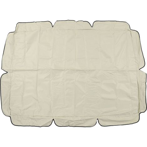 Auvent de balançoire d'extérieur imperméable de remplacement, chaise en tissu Oxford enduit d'argent 420D pour jardin et Patio Beige (1/5)