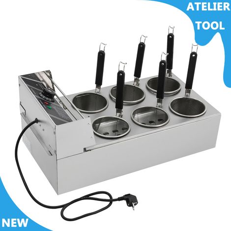 ATELIER 3200W cuisinière électrique à nouilles en acier inoxydable 60-200°C/140-392℉ Avec 6 Paniers à nouilles (1/5)