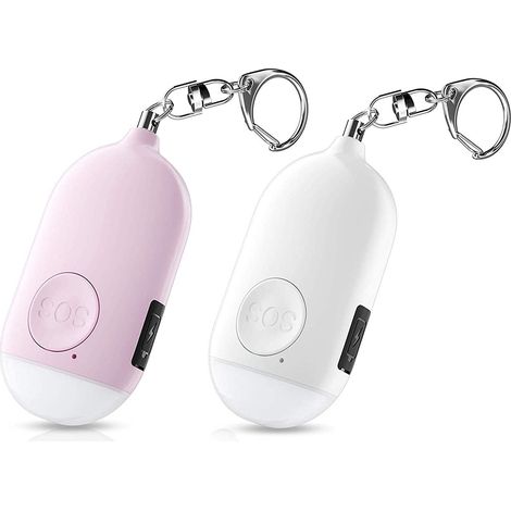 Alarme Personnelle - 130 Db - Avec Lampe Torche Led - Rechargeable Usb - Pour Autodéfense - 2 Pièces (1/5)