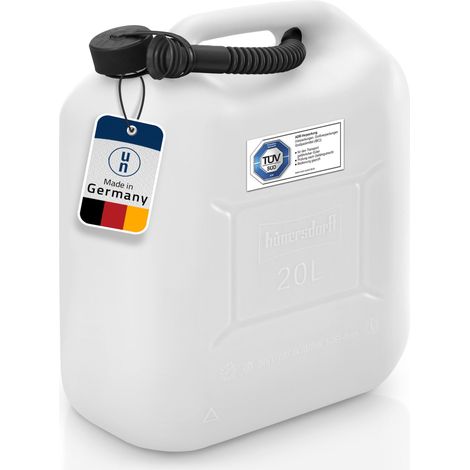Bidon de carburant 20 litres, jerrican d'essence, jerrican de diesel noir