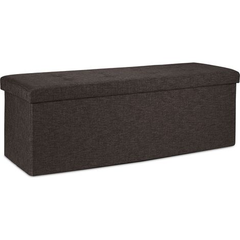 Panca contenitore pieghevole con griglia di separazione 38,5 x 110 x 37,5 cm in tessuto grigio 130007774