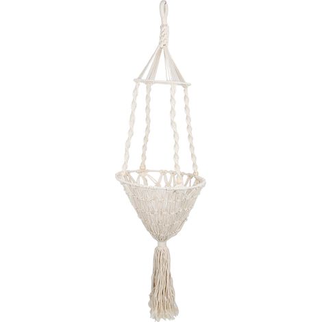 Panier suspendu pour animaux de compagnie, en corde de coton mélangé tissé, sac en filet, petit panier suspendu pour chat, 1 pièce, type perle en bois (1/5)