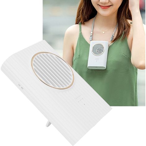 Tragbarer, USB-aufladbarer Mini-Nackenventilator für Büro und Schlafzimmer, weiß (1/5)