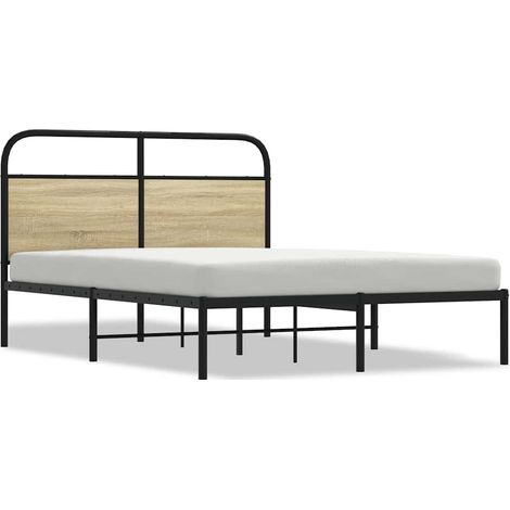 Cadre de lit sans matelas 140x190 cm chêne sonoma vidaXL (1/5)