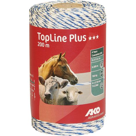 FILO ELETTRIFICATO TONDO PER RECINTO TOPLINE PLUS BIANCO/BLU mt. 200 fili 6