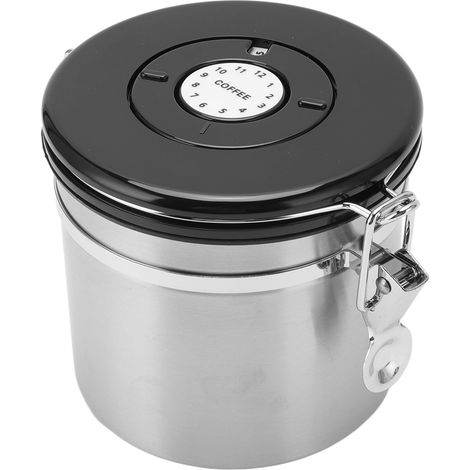 Boîte de Rangement à Café Acier Inoxydable 1.2L avec Cuillère et Étiquette de Suivi - Conteneur Hermétique pour Grains de Café (1/5)