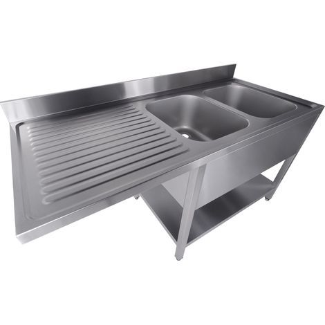 Plonge évier double Inox démontable à droite - Combisteel