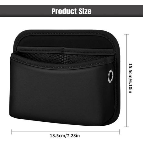 Support Universel Pour Telephone Portable - Cuir Pu - Fixation Velcro - Pour Portiere Et Console Auto - Noir - 1 Piece (1/5)