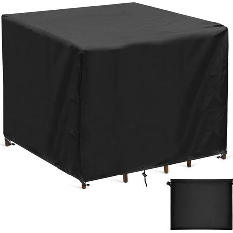Housses Table de Jardin, 420D Oxford Carre Housse Salon de Jardin Imperméable, Résistance au Vent, Bache Protection Carre Table Jardin Exterieur,90x90x90cm (1/4)