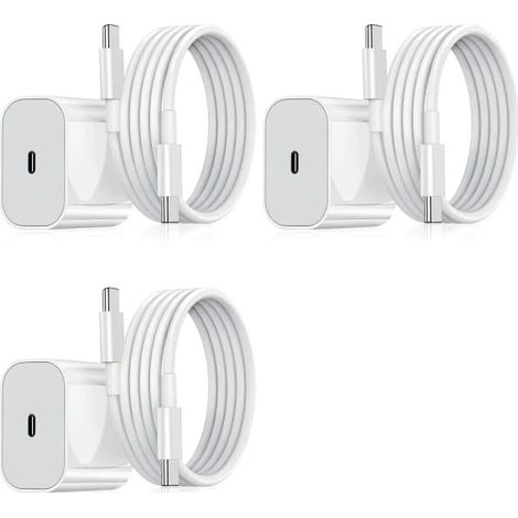 Lot de 3 chargeurs Samsung - Adaptateur de charge rapide + câble 20 W USB-C blanc (NT) Lot de 3 Samsung (20 W blanc) Samsung (20 W blanc) (1/5)
