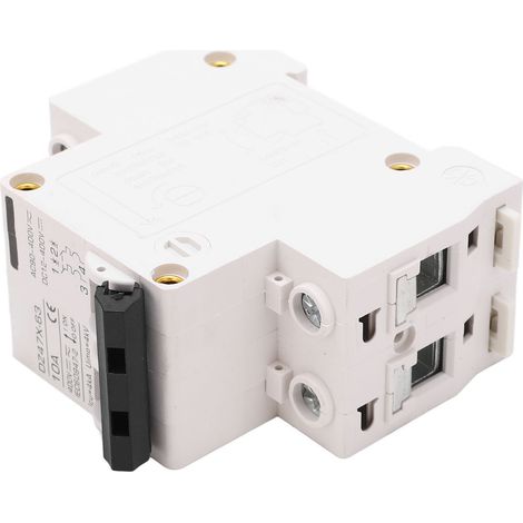 Disjoncteur différentiel 2P 10A 400V AC/DC, MCB pour panneaux solaires domestiques.