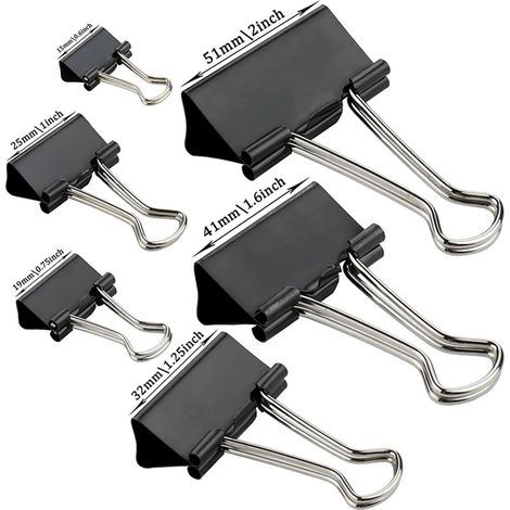 Petites pinces à papier noires 3/4" (19 mm) (paquet de 12), 2 paquets (1/5)