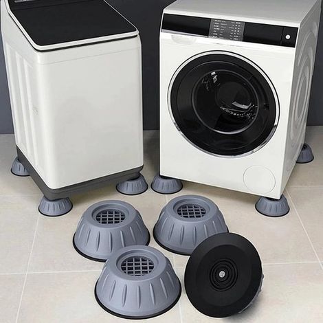 Lot de 4 pieds anti‑vibrations pour lave‑linge – Tapis antidérapants – Amortissent chocs et bruits (1/5)