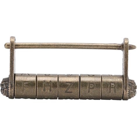 Lntyq Verrouillage de Mot Passe Bronze, Cadenas Lettre Vintage Anglais Mots Mot de Passe Cadenas Serrure pour Antique Boîte en Bois Boîte Bijoux Armoires (1/5)
