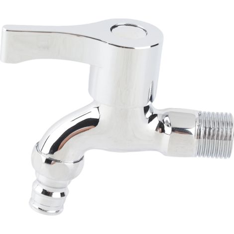Robinet d'eau mural en acier inoxydable G1/2" pour machine à laver buanderie salle de bain mitigeur froid simple (1/5)