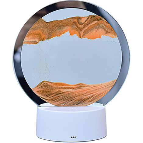 Lampe de table sablier 3D 7 couleurs, lampe artistique à sable mouvant, lampe de chevet dorée et jade pour chambre et hôtel (1/5)