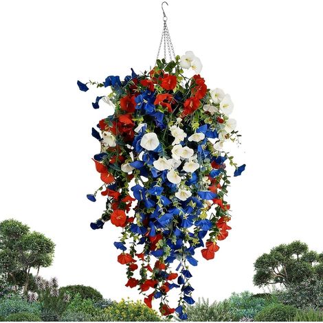 s Décoratives Du 4 Juillet Mémorial Artificiel Patriotique Rouge Blanc Bleu Fausse Retombante Pour L'Intérieur Et L'Extérieur Terrasse Jardin Cour Balcon Pelouse (1/5)