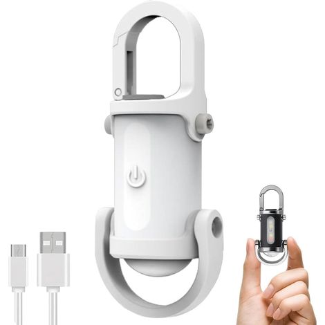 Mini torcia portachiavi, impermeabile, torcia portatile a LED super luminosa da 1200 lm, 8 modalità per campeggio, escursionismo ed emergenze (argento bianco), 1 pezzo. (1/5)