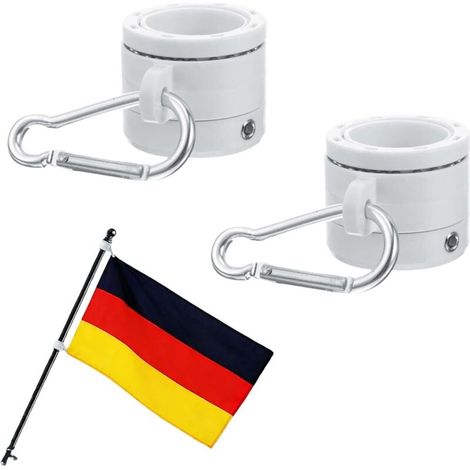 piezas Anneau pour mât de Drapeau, Anneaux de Fixation pour mât de Drapeau, Anneaux pour mât de Drapeau Plastique, avec mousquetons, réglables, Utilisé pour Fixer Les Drapeaux, etc. (1/5)
