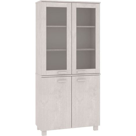 Buffet Commode Armoire Luxueux, pour Salon Chambre Entrée Cuisine, Bois massif de pin Blanc OIB7557E (1/5)