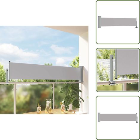 Tenda da balcone - vidaXL Tenda Laterale Retrattile per Patio 60x300 cm Grigia - Tenda da patio