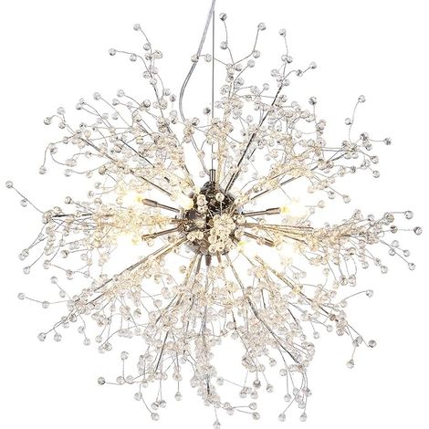 Ganeed Chandeliers Firework LED Light Stainless Steel Crystal Pendant Lighting Ceiling Light Fixtures Chandeliers Lighting,Dia 23.5 inch (1/5)