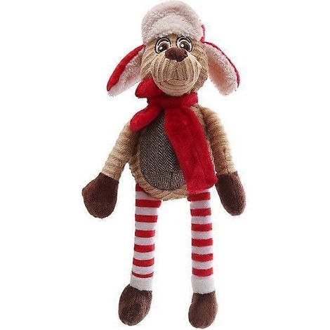 UNJouets de Noël couineurs en papier froissé, rennes en peluche interactifs à mâcher, cadeaux pour chiots et chiens de petite, moyenne et grande taille. (1/4)