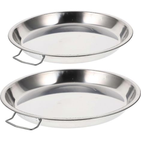 Lot de 2 plateaux de rangement pour fruits et légumes, en acier inoxydable, multifonctions, pour la maison et les restaurants. (1/2)