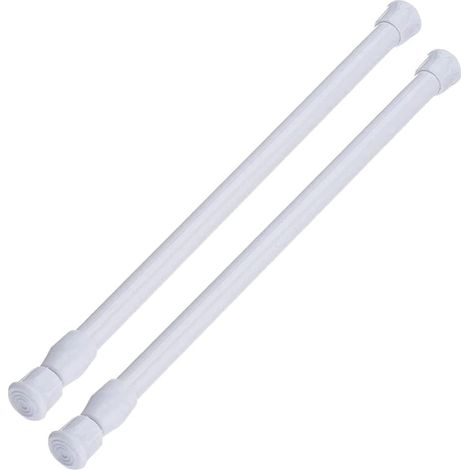 Lot de 2 Barres de tension, acier à ressort réglable, 40-70 cm, pour placard, réfrigérateur, camping-car