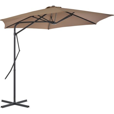 Maison Exclusive - Sonnenschirm mit Stahl-Mast 300 cm Taupe