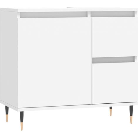 Armoire de salle de bain blanc 65x33x60 bois d'ingénierie (1/5)