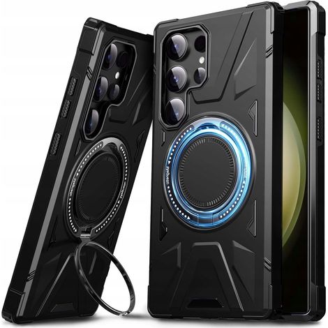 Anello di supporto a 360° per custodia Dasfond Armor S24 Ultra Armored, colore nero. (1/2)