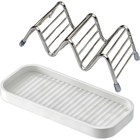 Soap Dish Modern Stainless Steel with Tray Soap Holder for (1/5)