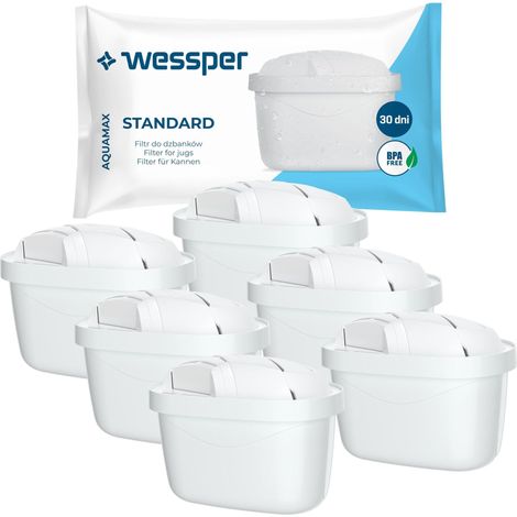 Cartouches Filtre à eau pour Carafe, Filtre eau de Remplacement Maxtra +, Filtres à Charbon Actif, Filtres Compatibles pour Carafe, Dafi et Aquaphor - 6 pièces (1/5)