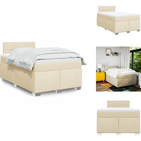 Boxspringbett mit Matratze Creme 120x200 cm Stoff - Boxspringbett - Boxspringbetten - Bett - Bett Mit Stauraum (1/5)