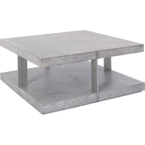 Verrazano-Table basse 90 cm aspect bois gris argenté (1/3)