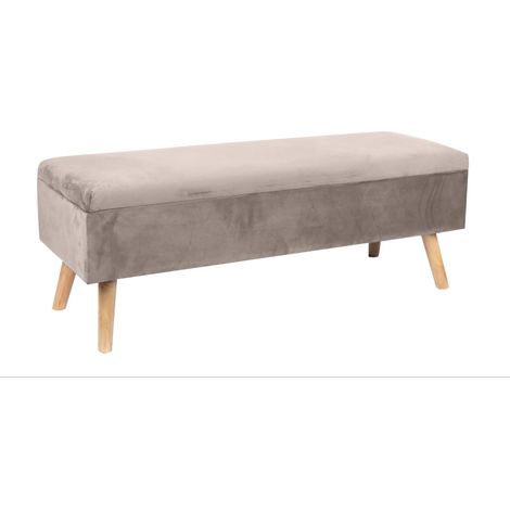Banquette coffre multifonctionnelle 40 x 110 x 40 cm avec rangement assise rembourrée style contemporain en MDF gris (1/4)