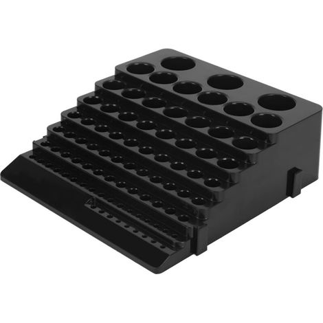Boîte de rangement pour forets de perceuse électrique, boîte de finition compacte pour embouts de fraise, idéale pour le bricolage et le travail du bois, noire, 85 trous (1/5)