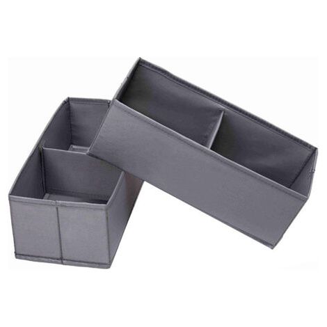 Boîtes de Rangement Pliable Paquet de 2 pour Adulte, Bacs de Rangement Mignon Panier de Rangement Stockage Containers Organiseur Tiroirs pour Les vêtements, Jouets, Bureau, 13X28X10CM (1/4)