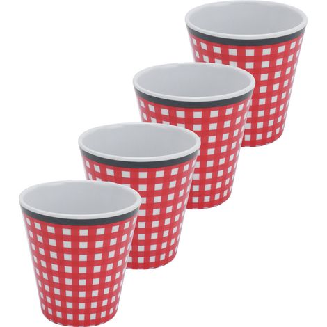 Set aus 4 Kaffeetassen in Porzellan-Melamin-Optik, originelles Design für Schüler, Schule und Zuhause. (1/5)