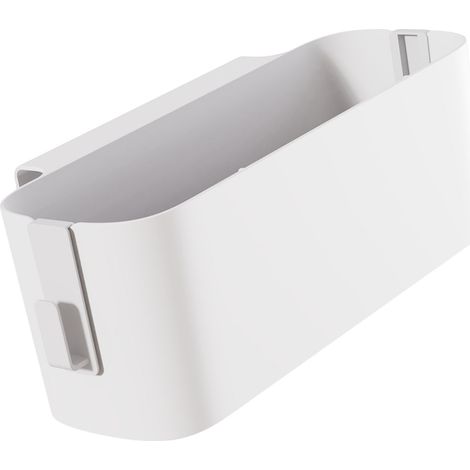 Organiseur de rangement mural suspendu pour lit avec panier et 2 crochets - Blanc, Orange ou Vert - ABS et plastique - 35x12x9cm (1/5)
