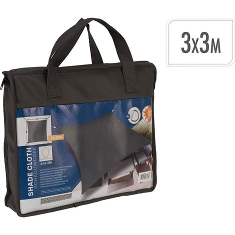 Anthrazitfarbene Segelmarkise 3 x 3 m